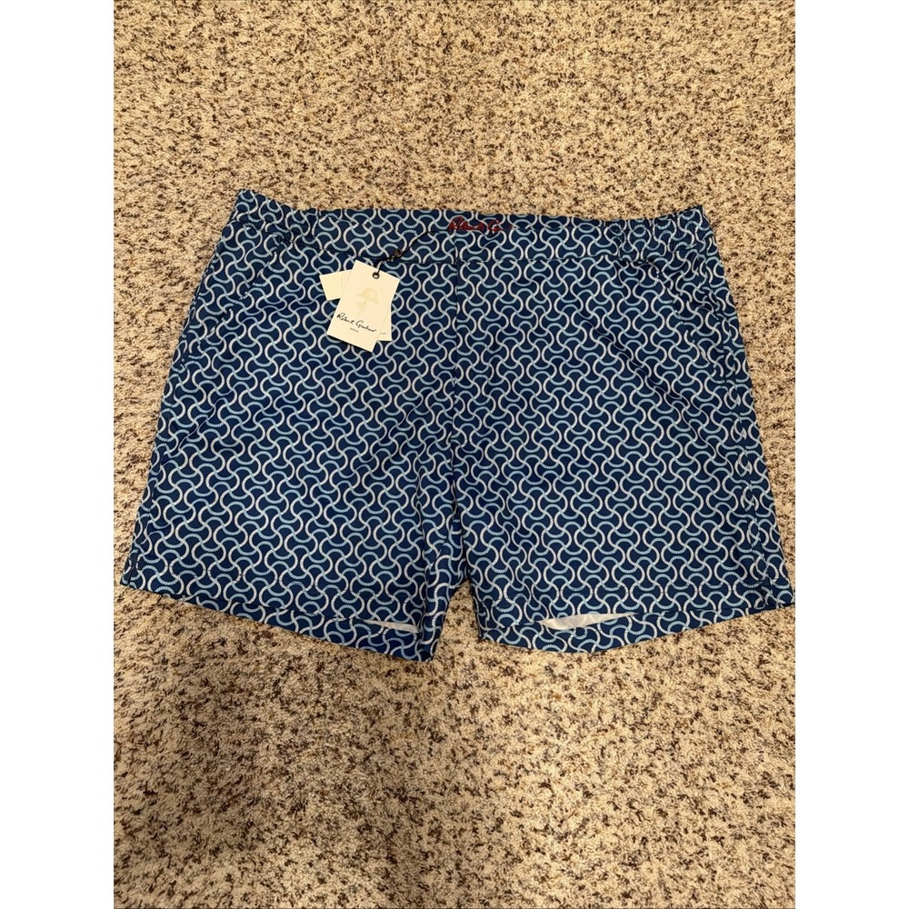 New Robert Graham  Shorts Sz 2XL Classic Fit  Blue Lined  Golf Casual $98